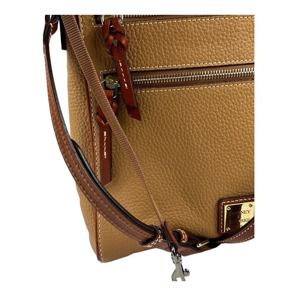 DOONEY & BOURKE Triple Zip Crossbody Shoulder Bag Carmel Pebble Grain LeatherEUC - Picture 11 of 16